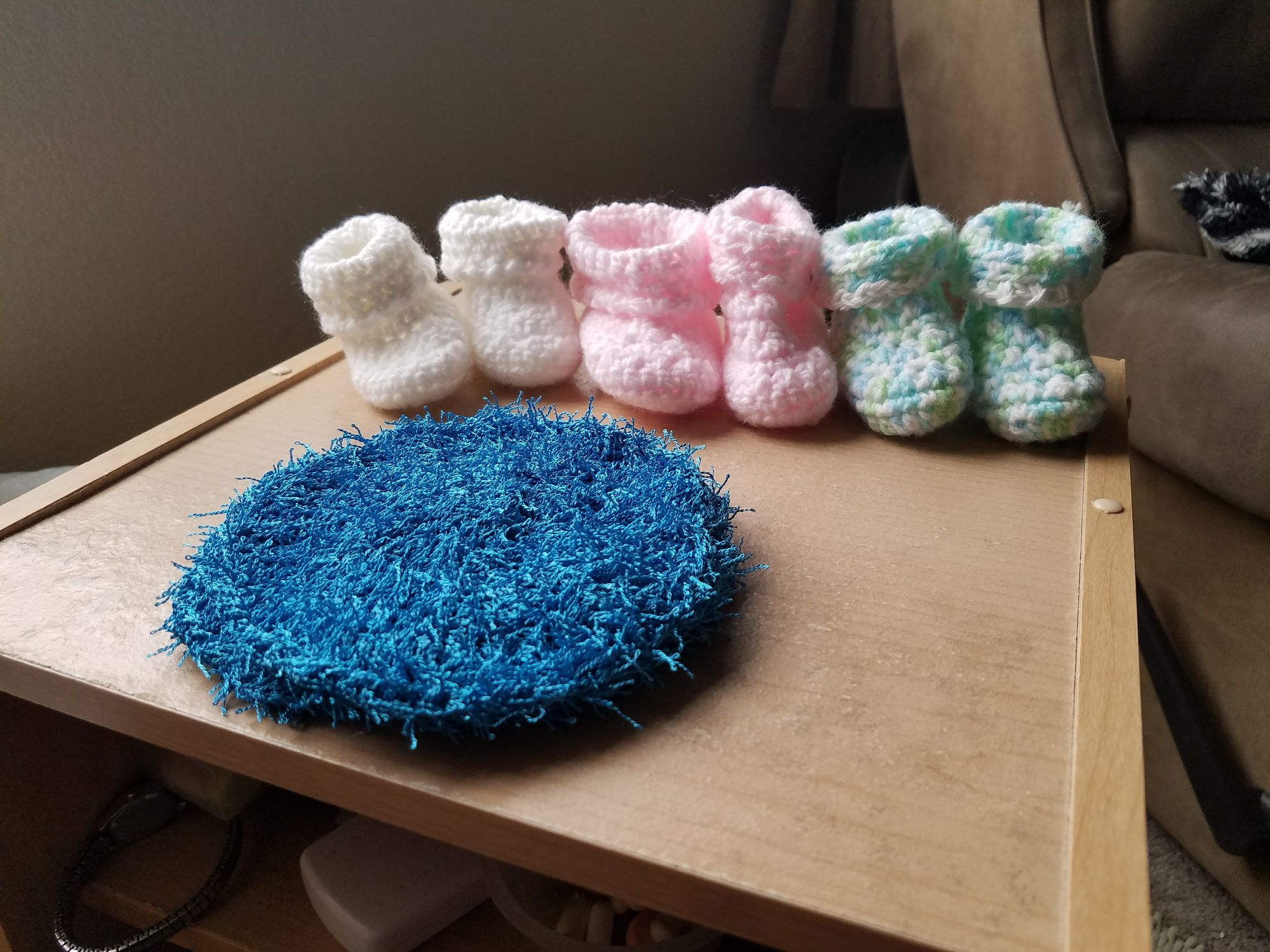 Crocheted Baby Booties & Scrubbies