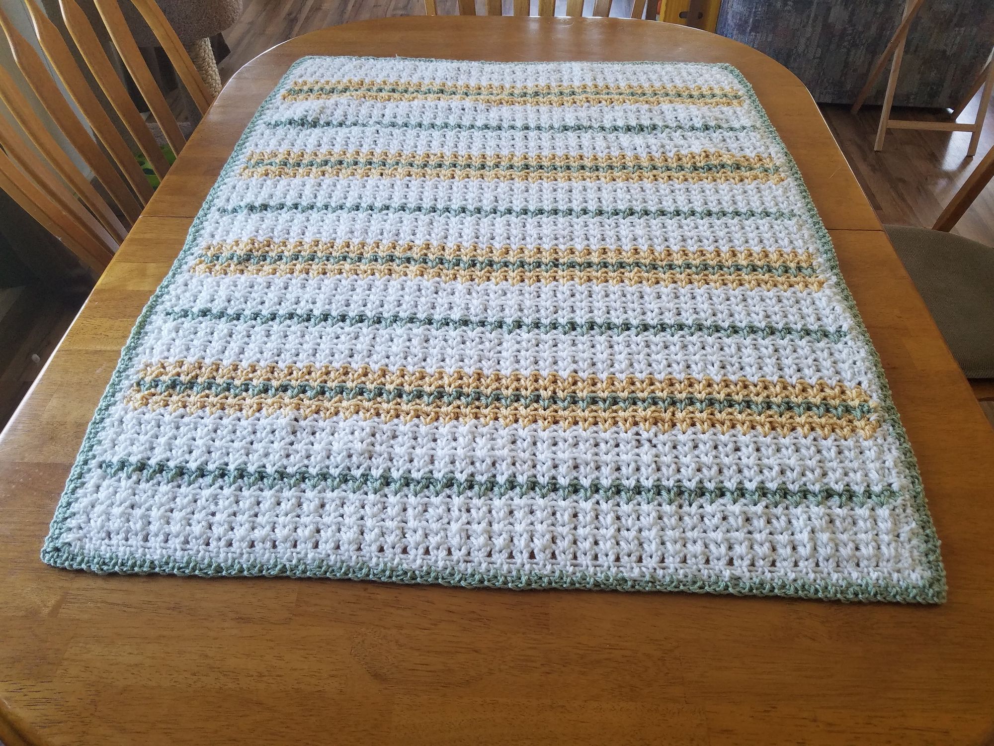 The Modern " V " Stitch Blanket Is Finished Plus One More