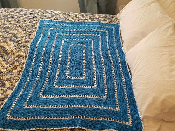 Solid Rectangle Double Crochet Blanket