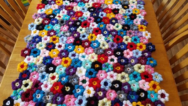The Puff Stitch Flower Blanket